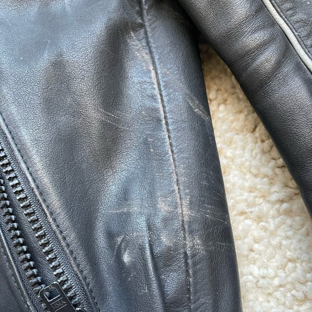 BMW Collection leather biker jacket Vintage 1980s Made in Germany Size US Small - Picture 7 of 7